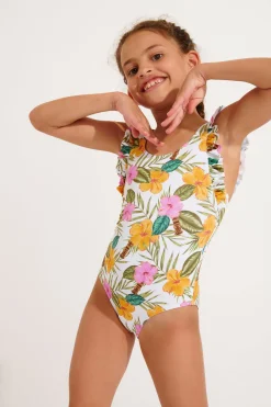 MAILLOT 1 PIECE Blanc M TUNES TORTUGA