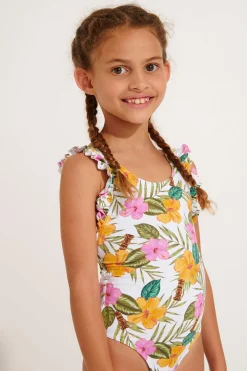 MAILLOT 1 PIECE Blanc M TUNES TORTUGA