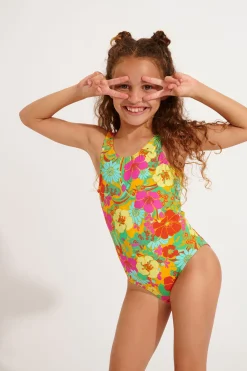 MAILLOT 1 PIECE Orange M BALOO WALLFLOWER